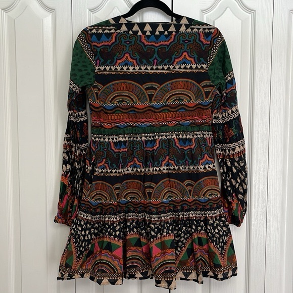 FARM Rio V-Neck Printed Tunic Dress Sz XS - Picture 3 of 3